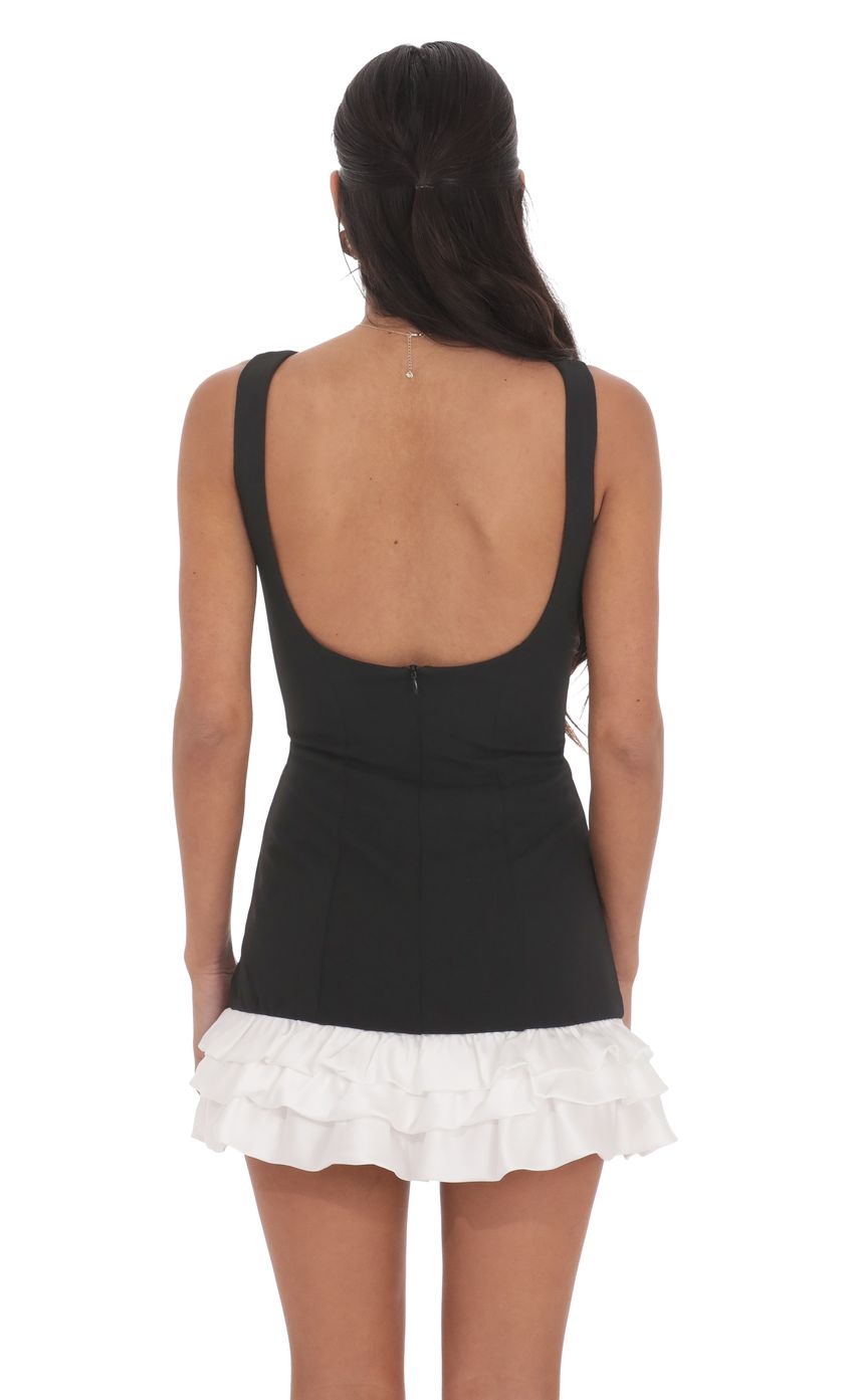 Lucy In The Sky Bubble Ruffle Dress in Black and White