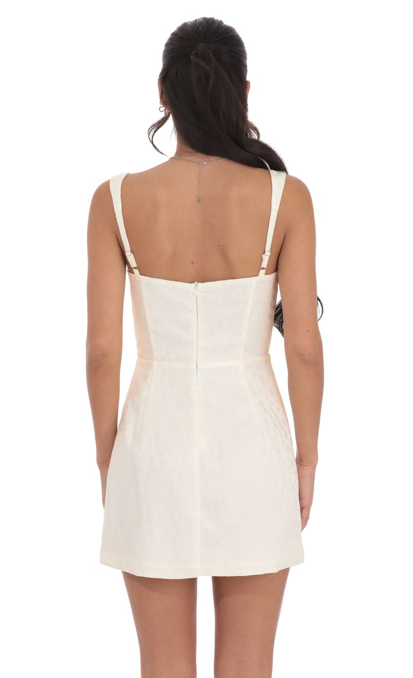 Lucy In The Sky Jacquard Corset A-Line Dress in White