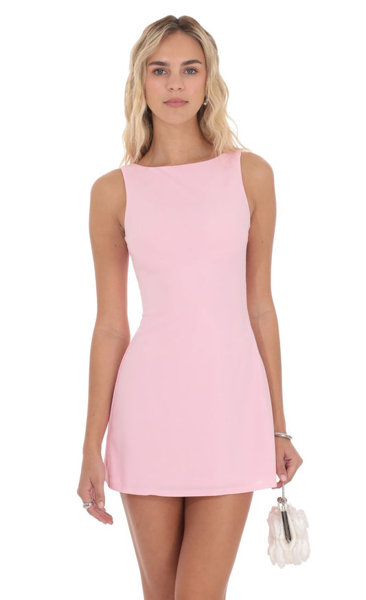 Lucy In The Sky Pearl Butterfly Open Back Dress in Pink