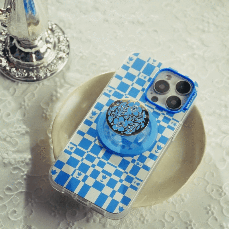 PopSockets Enamel Lace Blue Vermeer MagSafe PopGrip