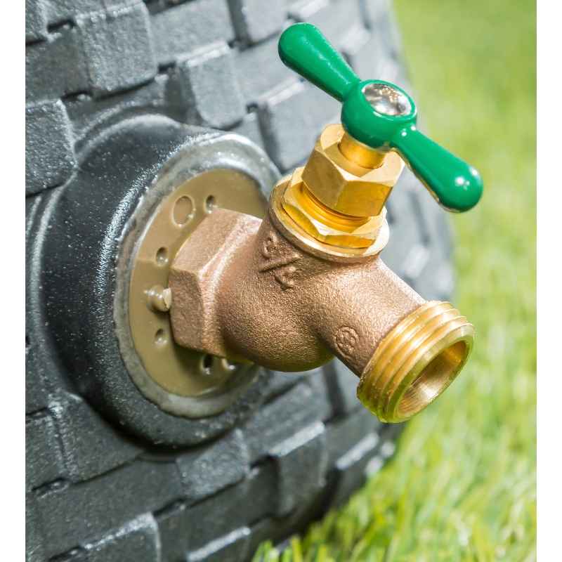 Wind and Weather Wicker-Look Rain Barrel Planter