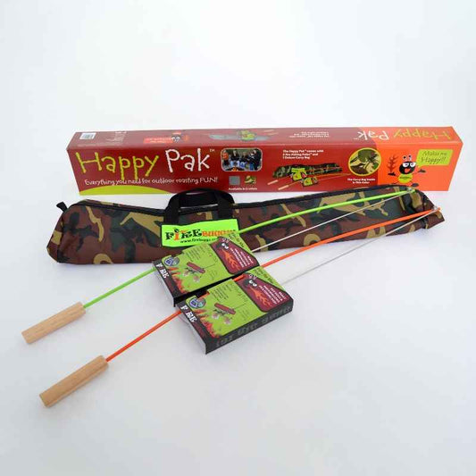 Wind and Weather 3-Piece Campfire Cooking Fishing Rod Roasters with Camo Bag Set