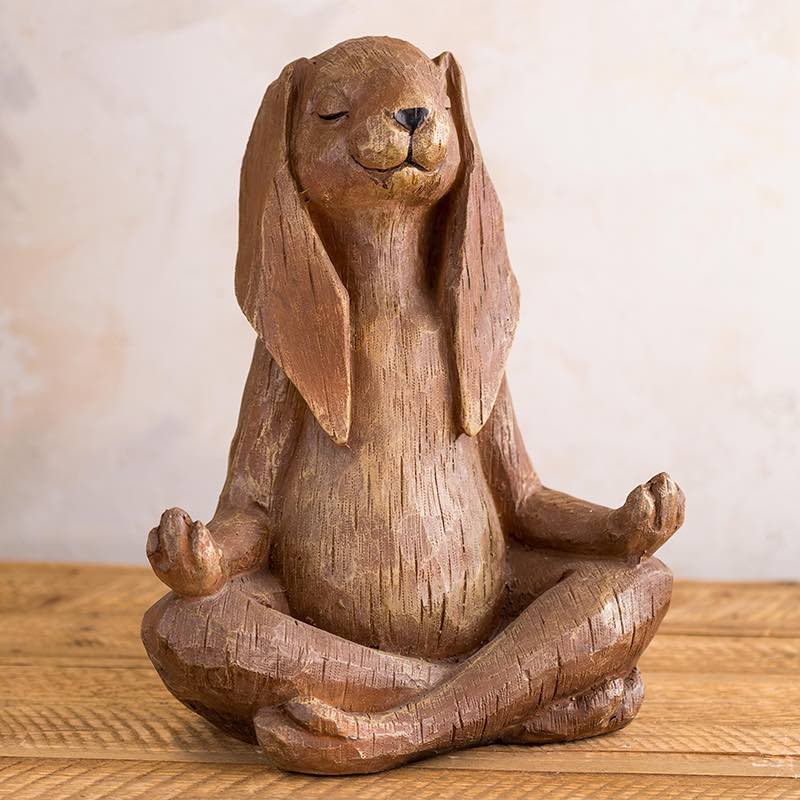 Wind and Weather 14" Meditating Rabbit Statue