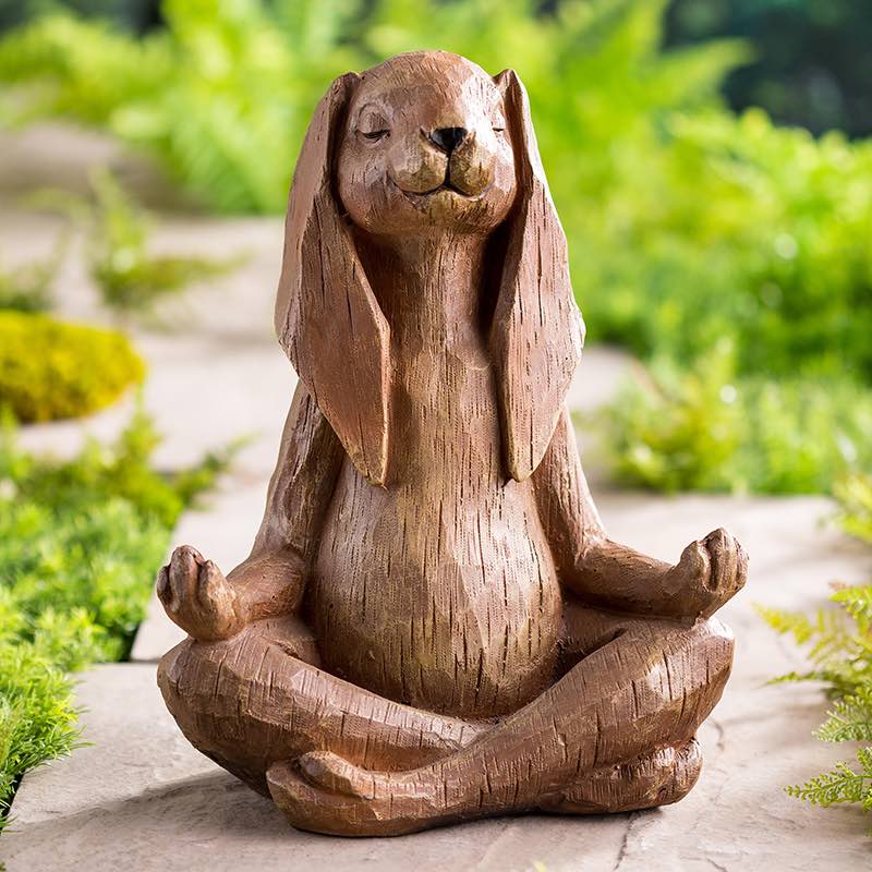 Wind and Weather 14" Meditating Rabbit Statue