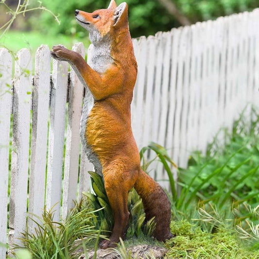 Wind and Weather Lifelike Indoor/Outdoor Resin Standing Fox Statue