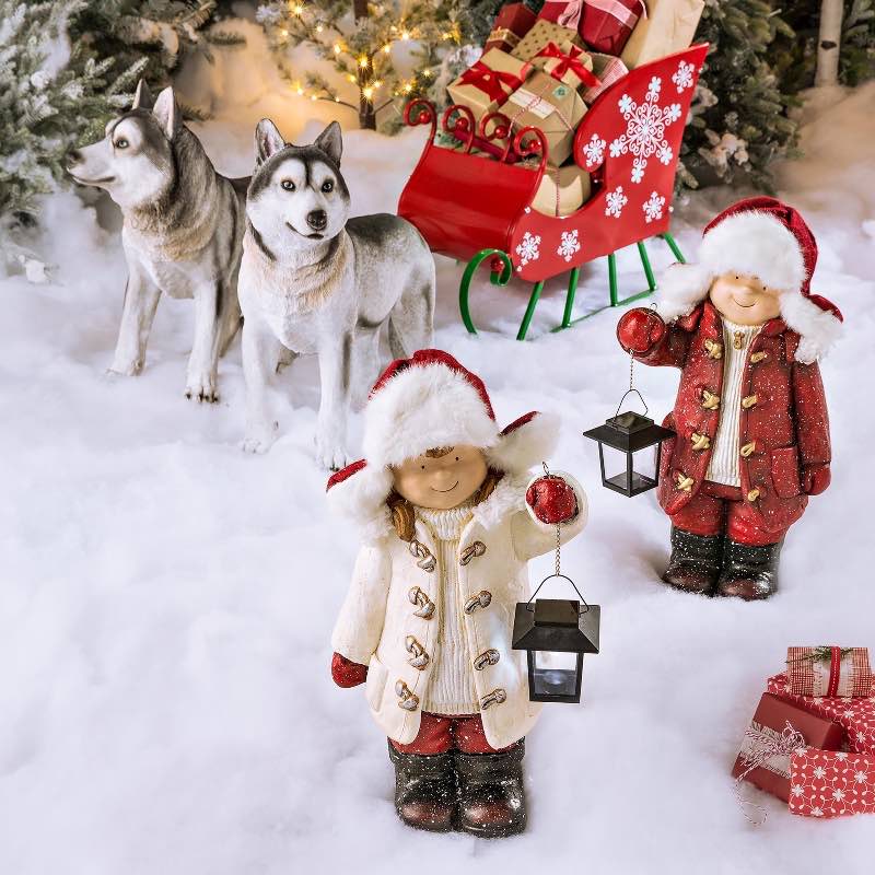 Wind and Weather Children with Solar Lanterns, Set of 2