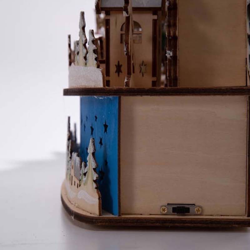 Wind and Weather Christmas Snow Town Lighted Holiday Tabletop Music Box