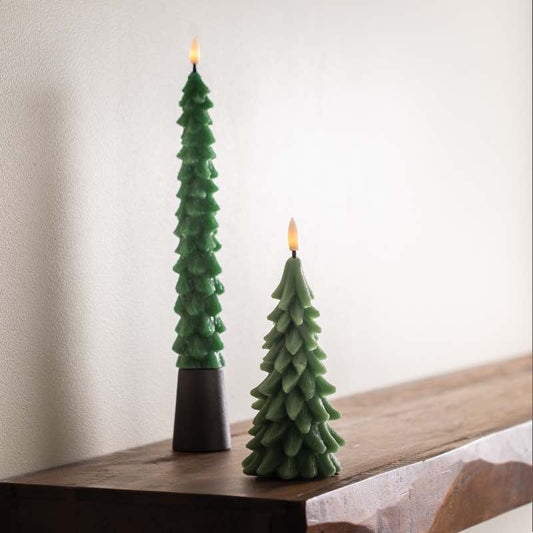 Wind and Weather LED Wax Tree Taper Candle with Realistic Wick