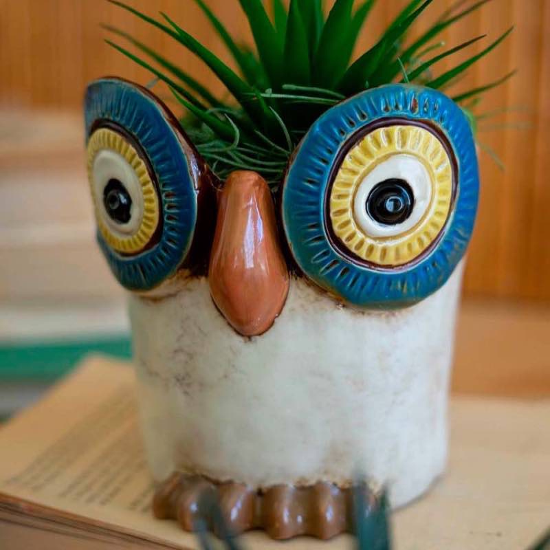 Wind and Weather Ceramic Owl Planters, Set of 3