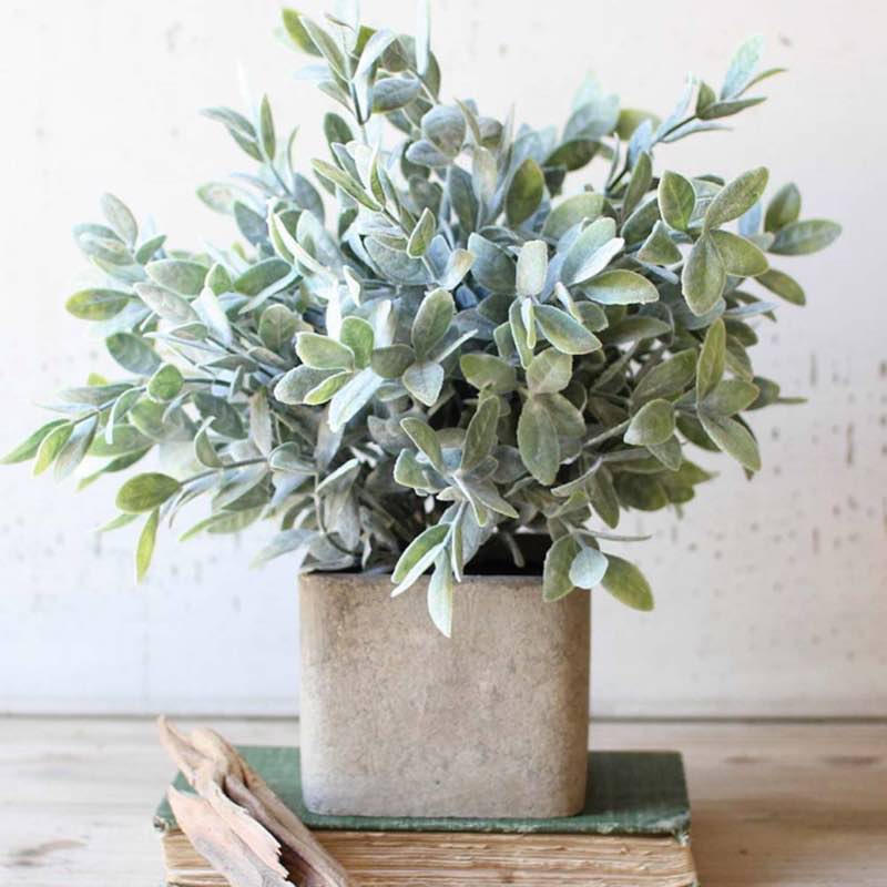 Wind and Weather Faux Sage Bush in Square Pot
