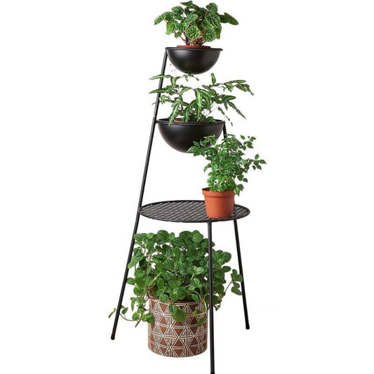 Wind and Weather Powder-Coated Metal Houseplant Stand