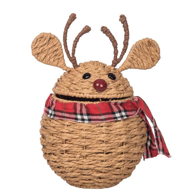 Wind and Weather Reindeer Handwoven Candy Basket