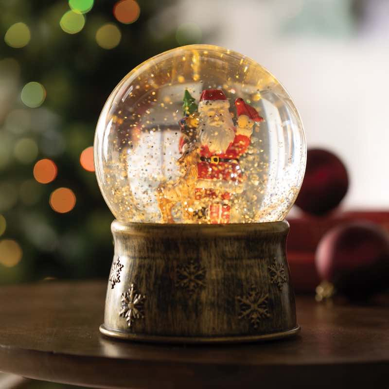 Wind and Weather LED Santa Spinning Snowglobe