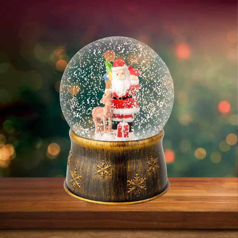 Wind and Weather LED Santa Spinning Snowglobe