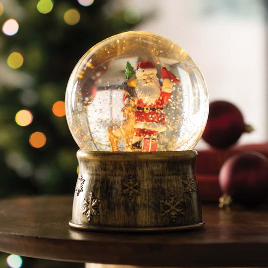 Wind and Weather LED Santa Spinning Snowglobe