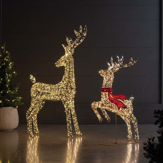 Wind and Weather Micro LED Leaping Reindeer with Flashing Option