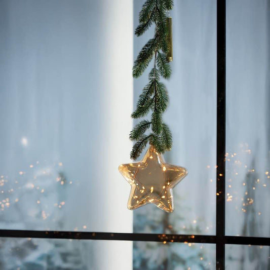 Wind and Weather Battery Operated Micro LED Star with Garland Hanger
