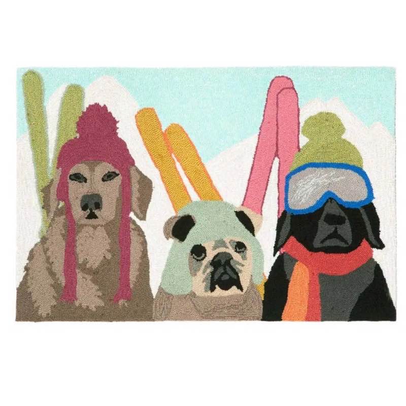 Wind and Weather Ski Patrol Dogs Rug, 20" x 30"