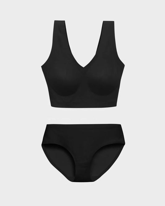 EBY Bra & Panty Set (Wireless & Brief) - Black