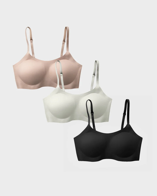 EBY Bra 3 Bra Bundle, Power Bundle (Support Bralette) - Nude, Pearl & Black