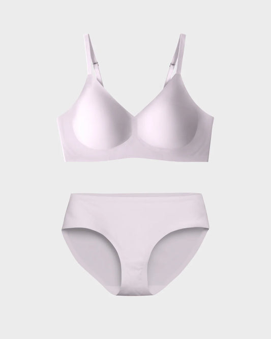 EBY Bra Sheer Bra & Panty Set (Relief & Brief) - Lavender Fog