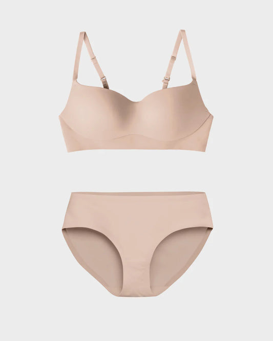 EBY Bra Bra & Panty Set (One Piece Contour Bra & Brief) - Nude