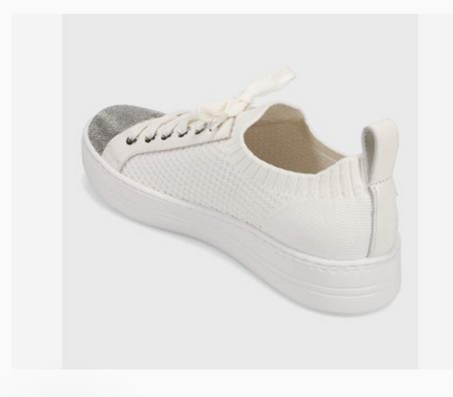 Marmi Shoes Women's Vaneli Yarie -  White Stretch Knit