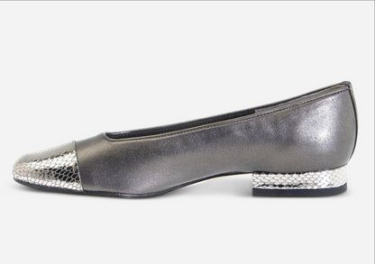 Marmi Shoes Vaneli Fc-313 - Pewter Pearl Nappa/Silver Snake Print