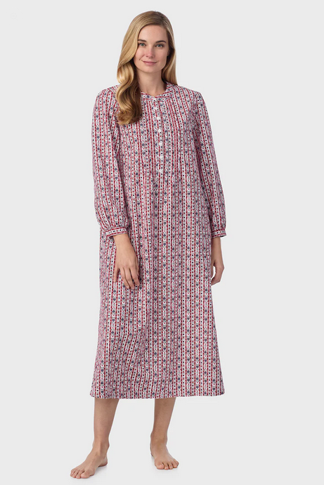 Lanz of Salzburg Women's Sweet & Simple Red Tyrolean Flannel Gown