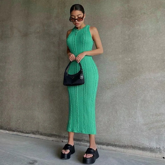 Mermaid Way A Wild Mint Knitted Midi Dress