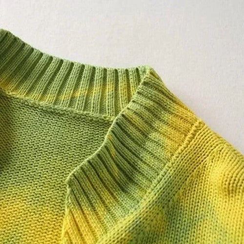 Mermaid Way Ethna Yellow Safety Pin Knitted Cardigan
