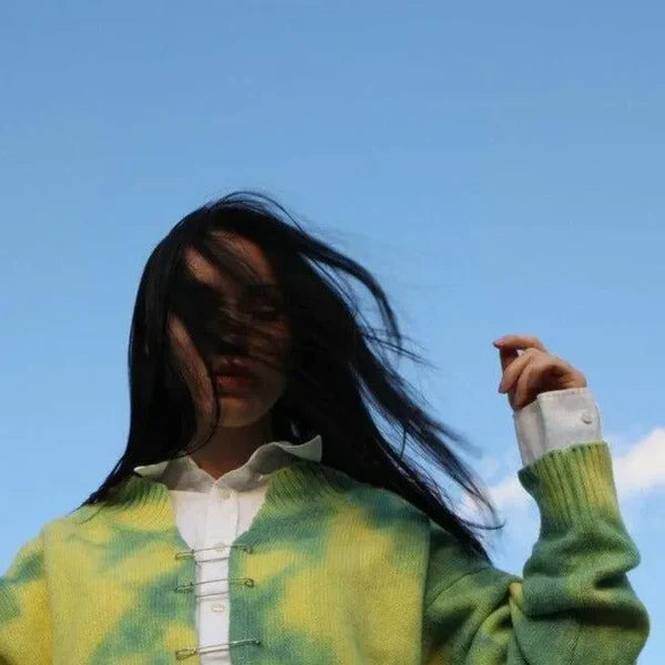 Mermaid Way Ethna Yellow Safety Pin Knitted Cardigan