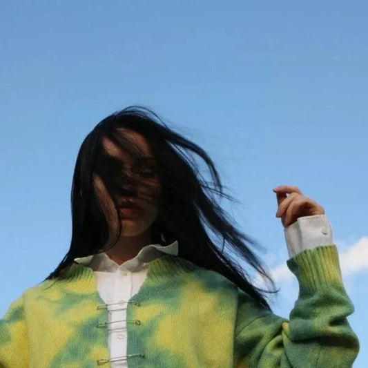 Mermaid Way Ethna Yellow Safety Pin Knitted Cardigan