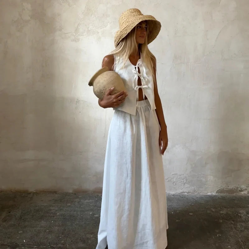 Mermaid Way Fiorello Sleeveless Lace Trim Top