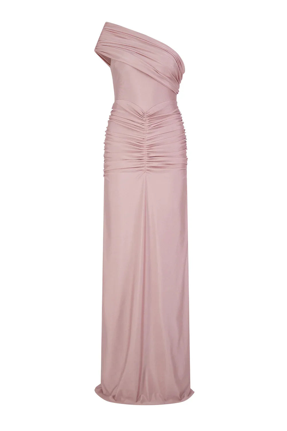 Alamour The Label Layla One Shoulder Jersey Mauve Pink Gown