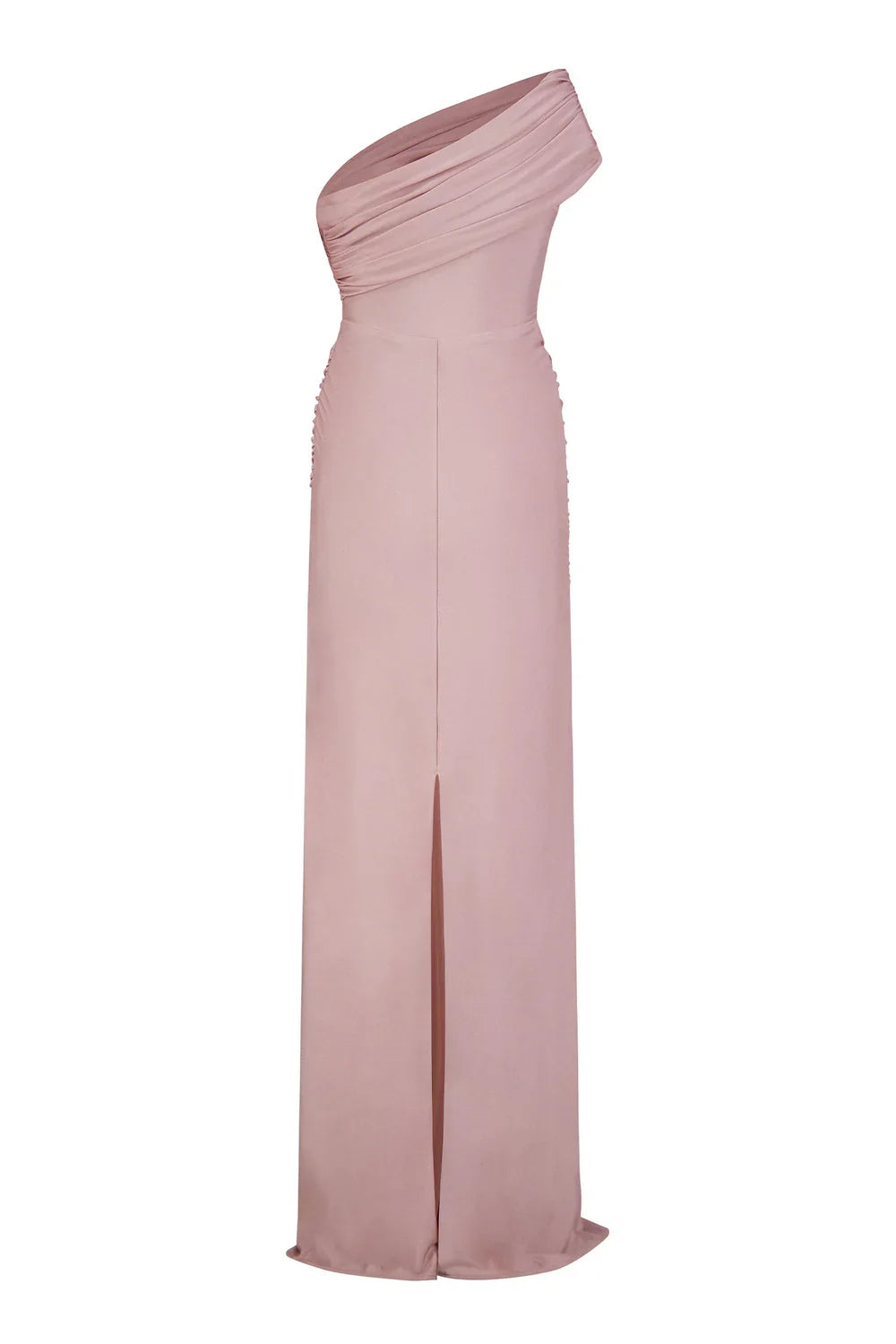 Alamour The Label Layla One Shoulder Jersey Mauve Pink Gown