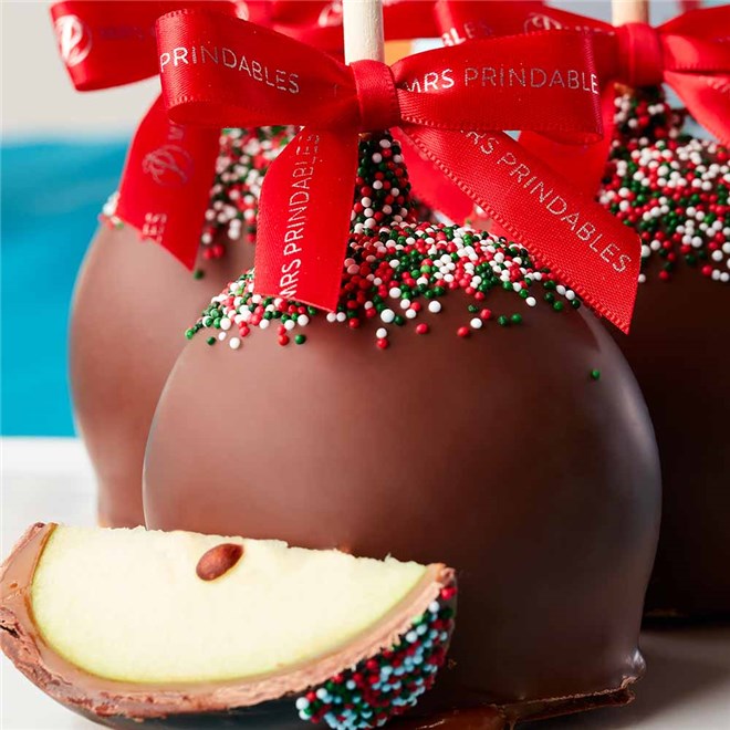 Mrs Prindables Santa Hat Caramel Apple Gift Set of 24