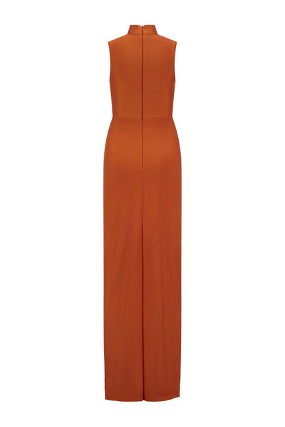 Alamour The Label Rosina High Neck Rust Gown