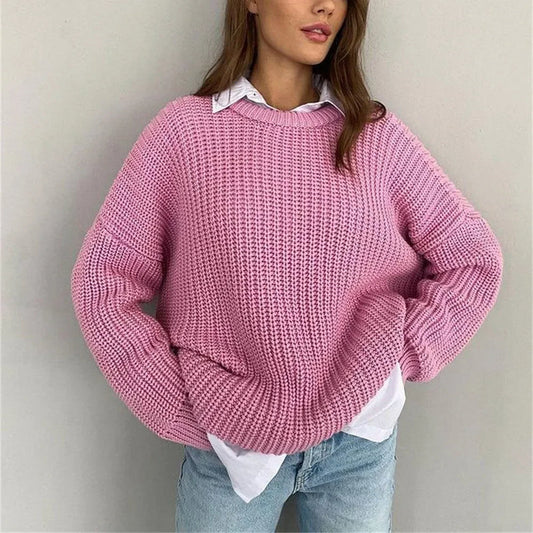 Mermaid Way Sunset Trip Pink Oversized Knitted Sweater