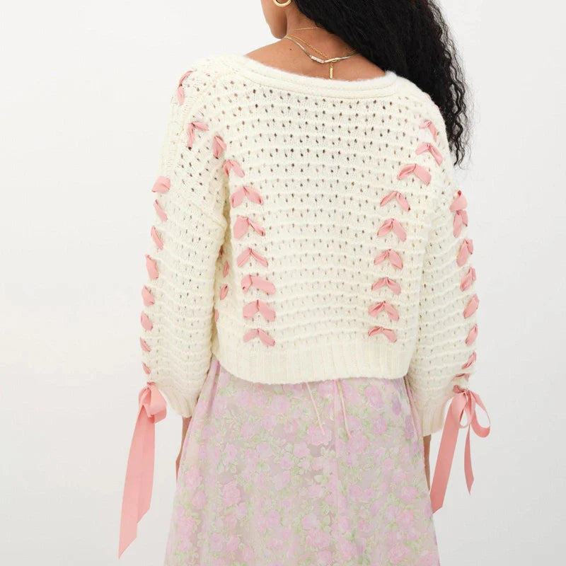 Mermaid Way Sweetest Secret Knitted Cropped Cardigan