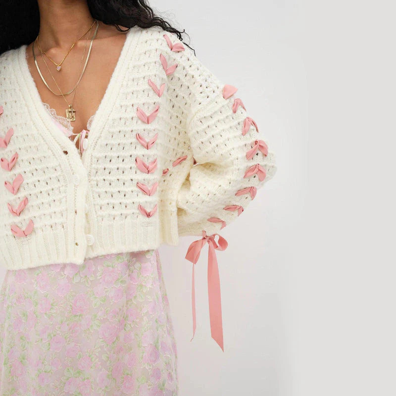 Mermaid Way Sweetest Secret Knitted Cropped Cardigan