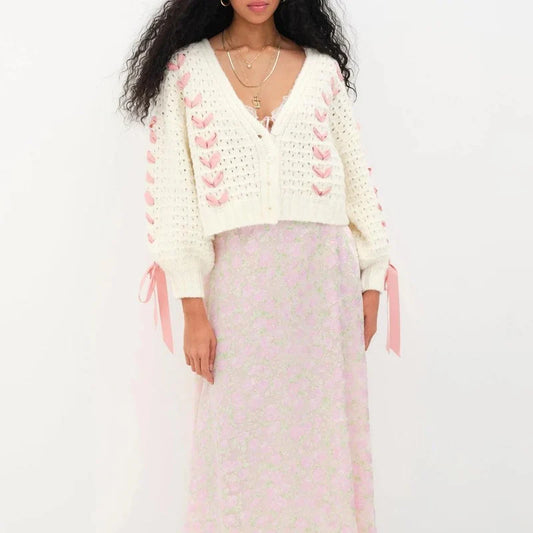 Mermaid Way Sweetest Secret Knitted Cropped Cardigan