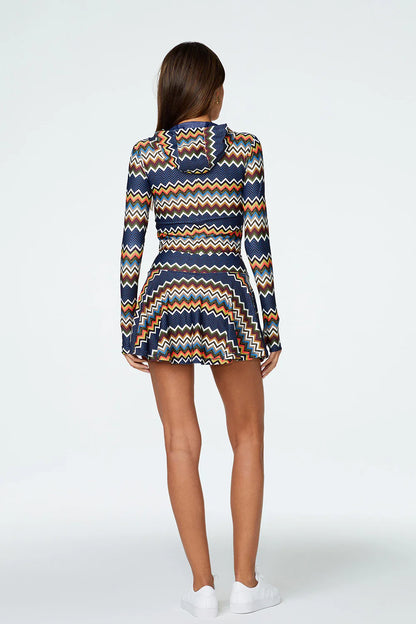 Watskin Sunwear Isabel Tennis Skirt in Zig Zag