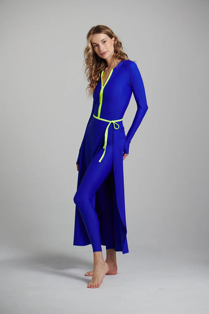 Watskin Sunwear Olivia Wrap Skirt in Azul Blue